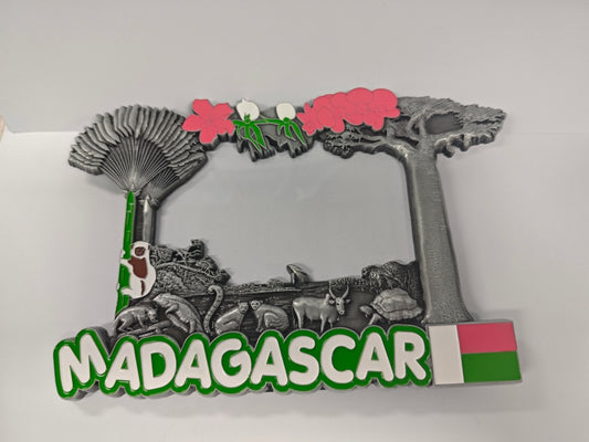 Cadre Photo Souvenir – MADAGASCAR | Acier Gravé 3D